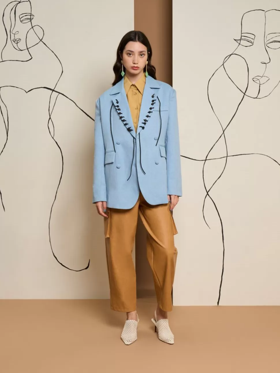 Ghospell | Sister Jane Ghospell Frankie Bead Trim Blazer Cashmere Blue