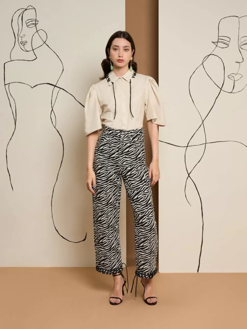 Tops | Ghospell | Sister Jane Ghospell Frankie Bead Trim Shirt Peatled Cream