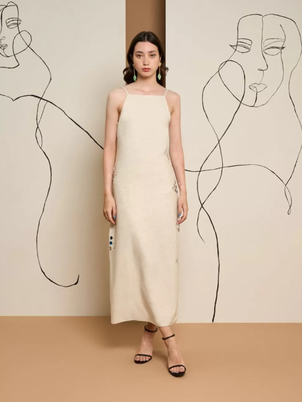 Dresses | Ghospell | Sister Jane Ghospell Frankie Mirror Midi Dress Peatled Cream