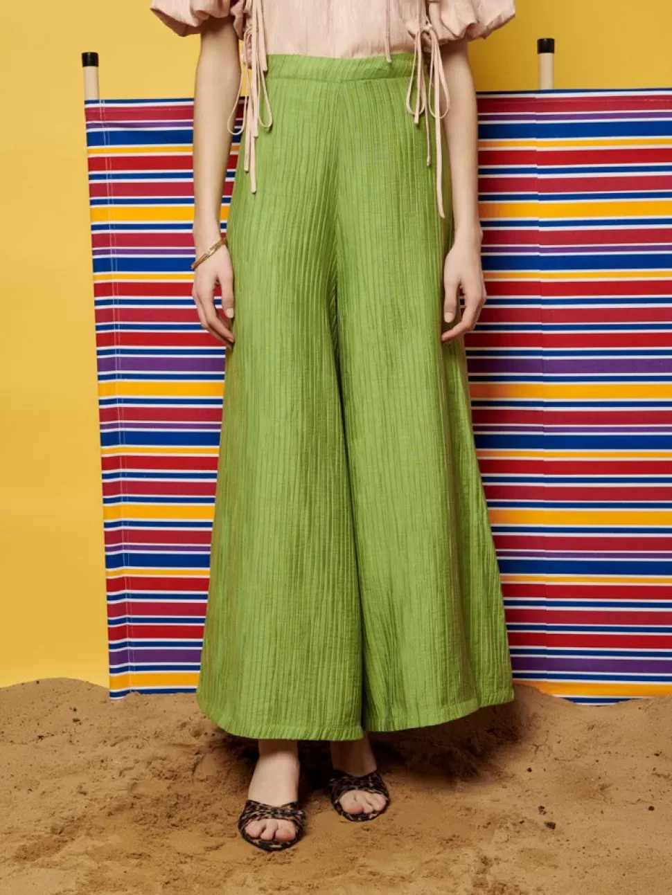 Bottoms | Ghospell | Sister Jane Ghospell  Gwen Wide Leg Trousers Pear Green
