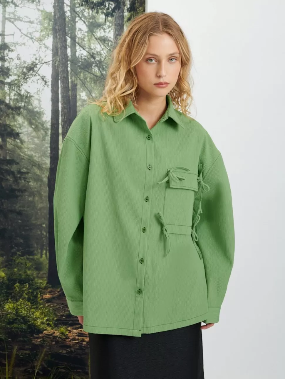 Tops | Ghospell | Sister Jane Ghospell Hollis Pocket Shirt Pear Green