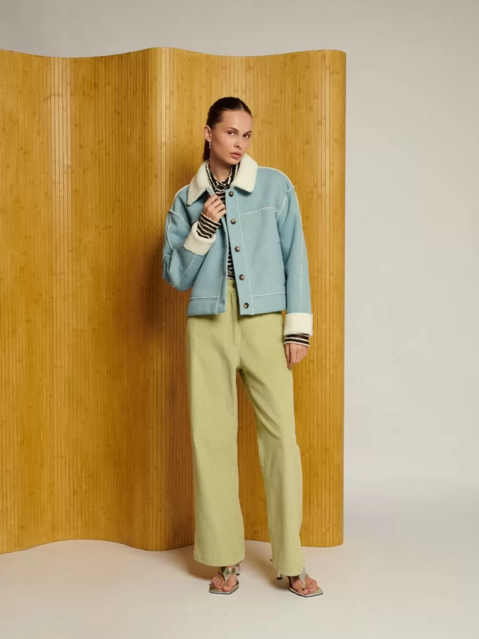 Jackets | Ghospell | Sister Jane Ghospell Hudson Denim Shearling Jacket Blue Shadow