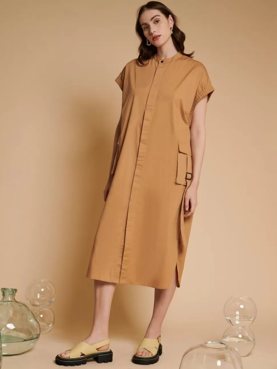 Dresses | Ghospell | Sister Jane Ghospell Iona Cargo Shirt Dress Tan