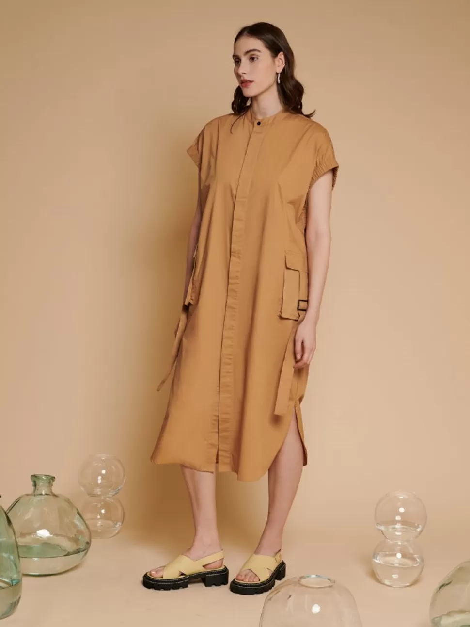 Dresses | Ghospell | Sister Jane Ghospell Iona Cargo Shirt Dress Tan