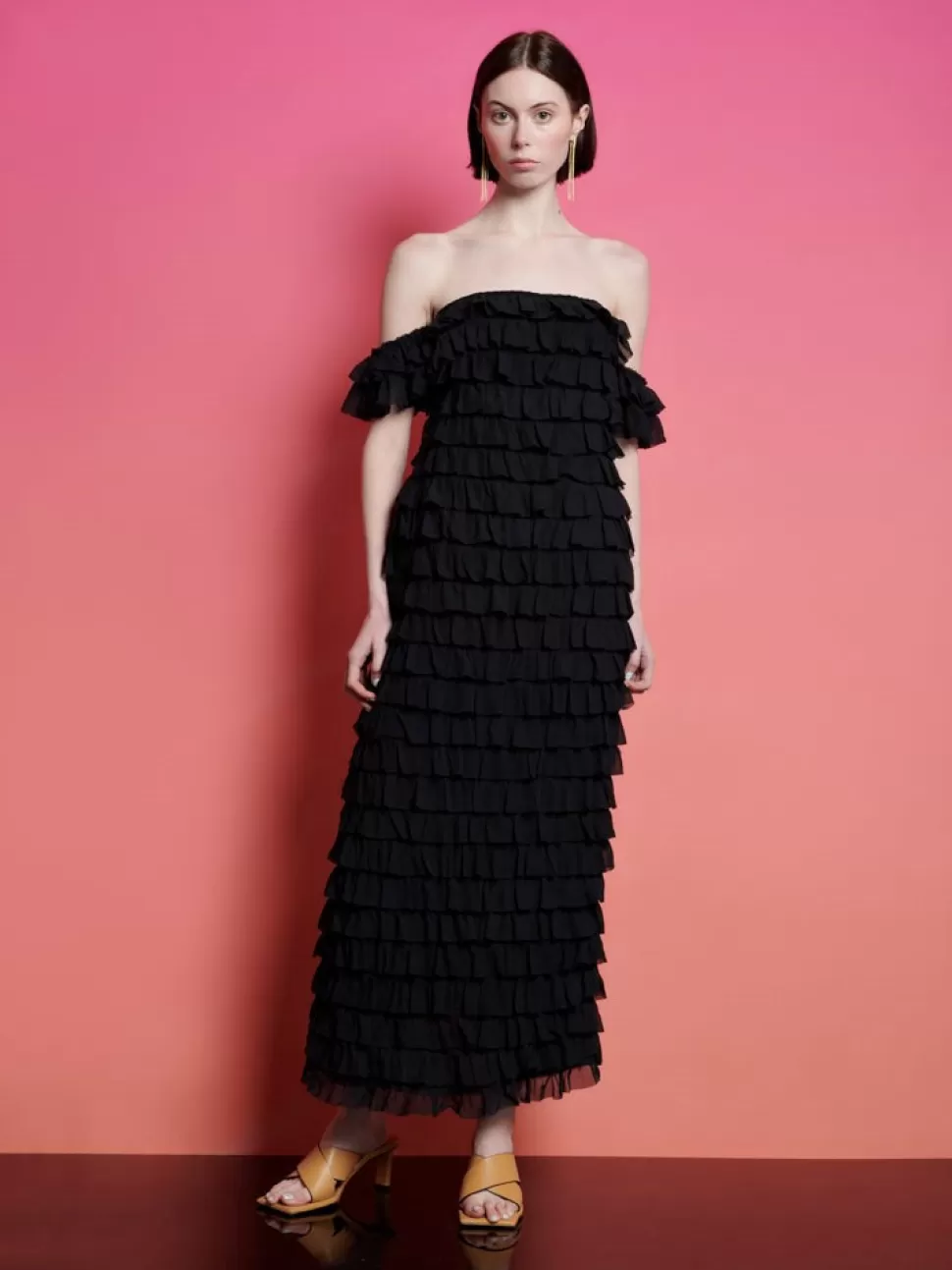 Dresses | Ghospell | Sister Jane Ghospell Jada Ruffle Bandeau Dress Coal Black