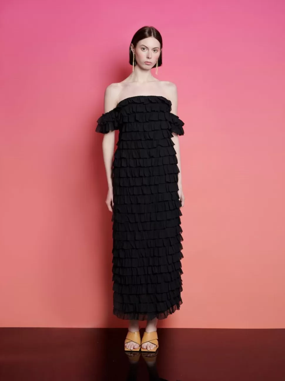 Dresses | Ghospell | Sister Jane Ghospell Jada Ruffle Bandeau Dress Coal Black