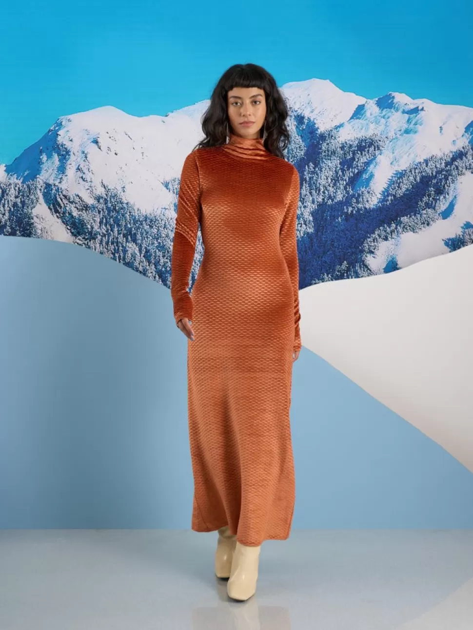 Dresses | Ghospell | Sister Jane Ghospell  Jetta Velour Midi Dress Pumpkin