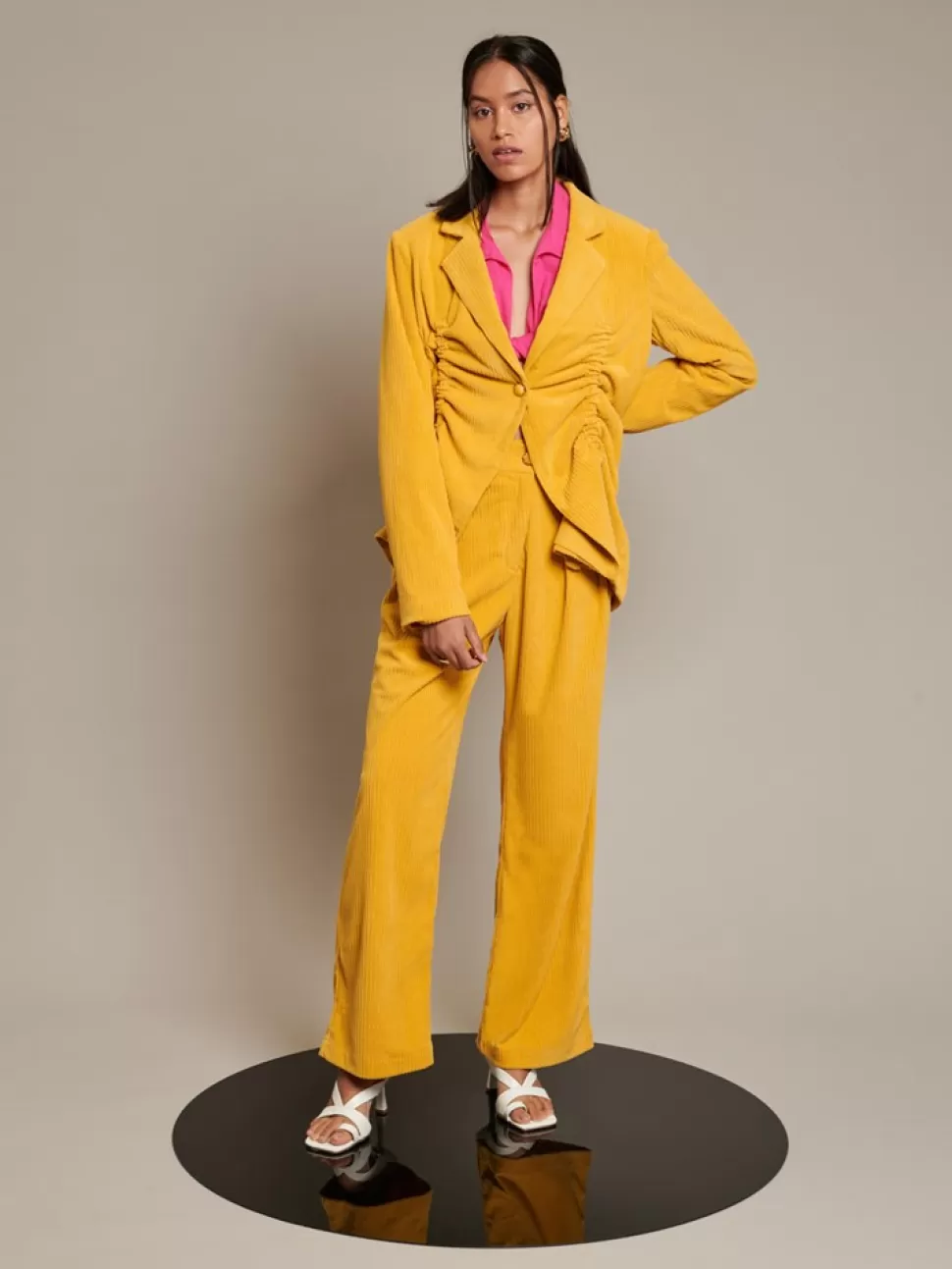 Jackets | Ghospell | Sister Jane Ghospell Kiley Cord Drawstring Blazer Spectra Yellow