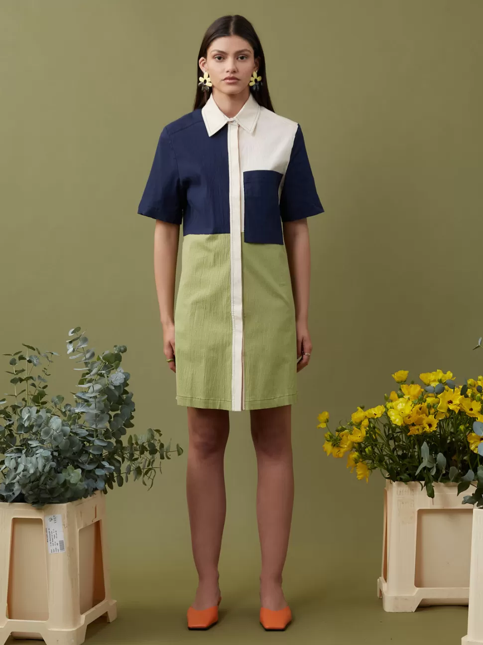 Dresses | Ghospell | Sister Jane Ghospell Leafage Colour Block Shirt Dress