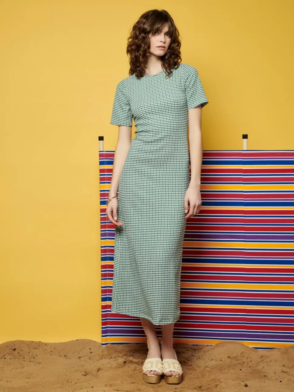 Dresses | Ghospell | Sister Jane Ghospell  Leila Check Midi Dress Envy Green