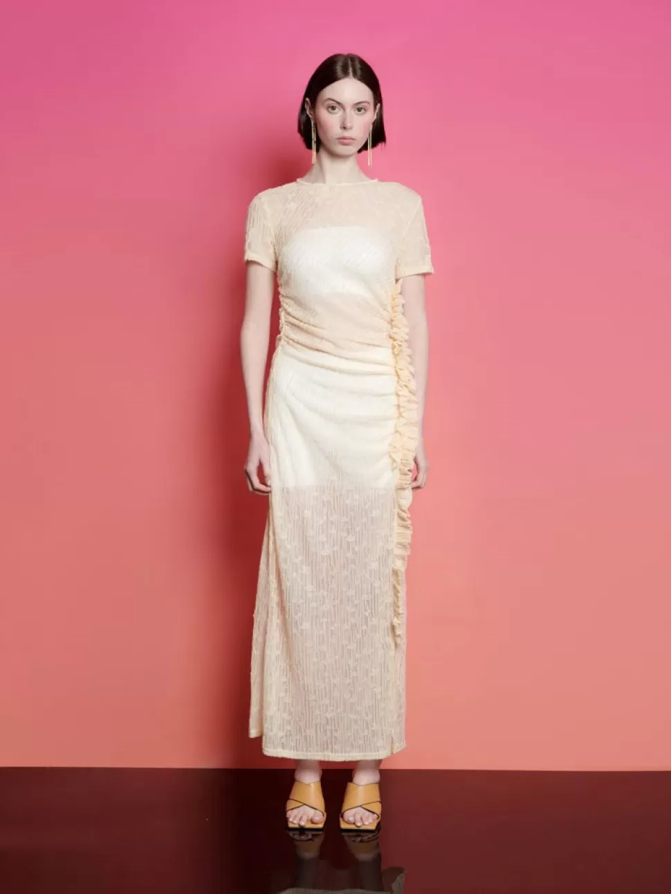 Dresses | Ghospell | Sister Jane Ghospell Lucia Ruched Midi Dress Lilac Pink