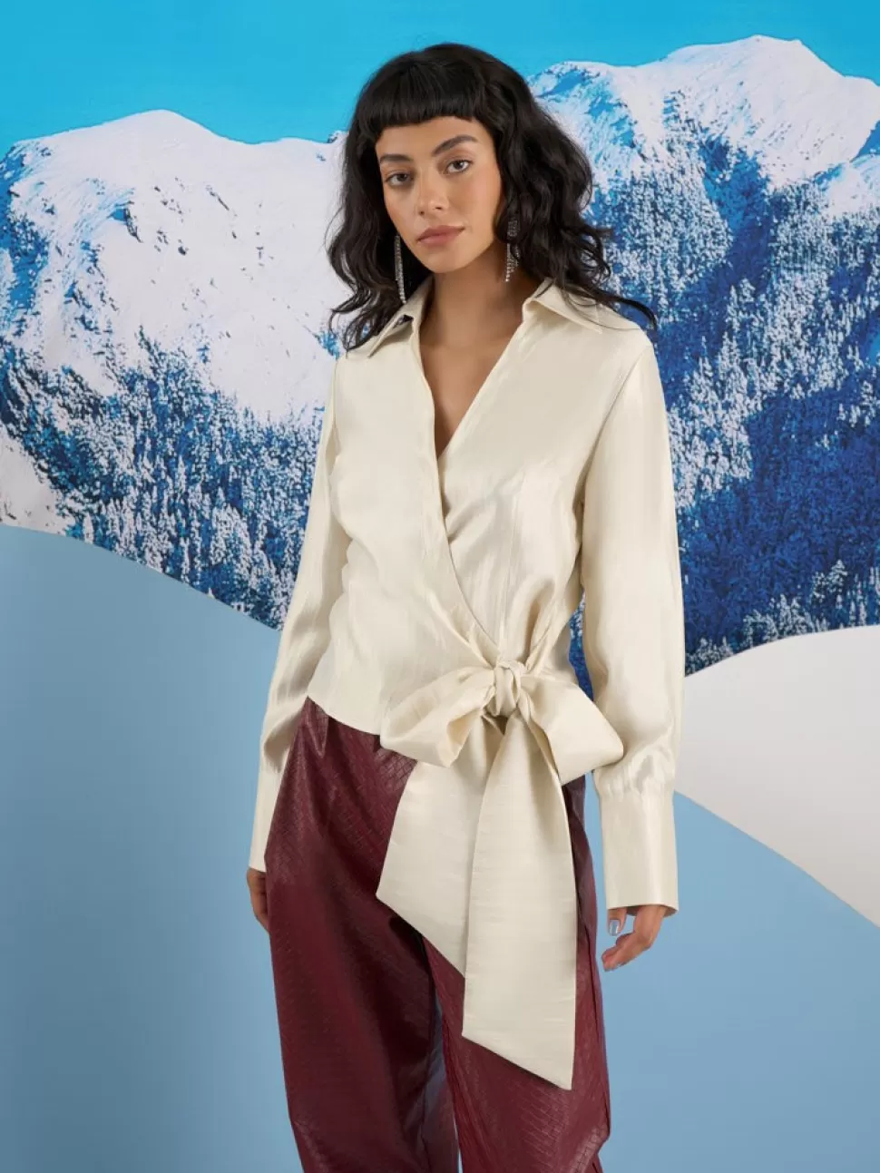 Tops | Ghospell | Sister Jane Ghospell  Maisie Wrap Top Pearled Ivory