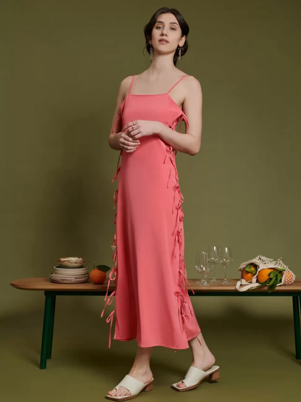 Dresses | Ghospell | Sister Jane Ghospell Margot Bows Midi Dress Brink Pink