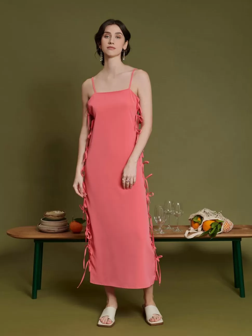 Dresses | Ghospell | Sister Jane Ghospell Margot Bows Midi Dress Brink Pink