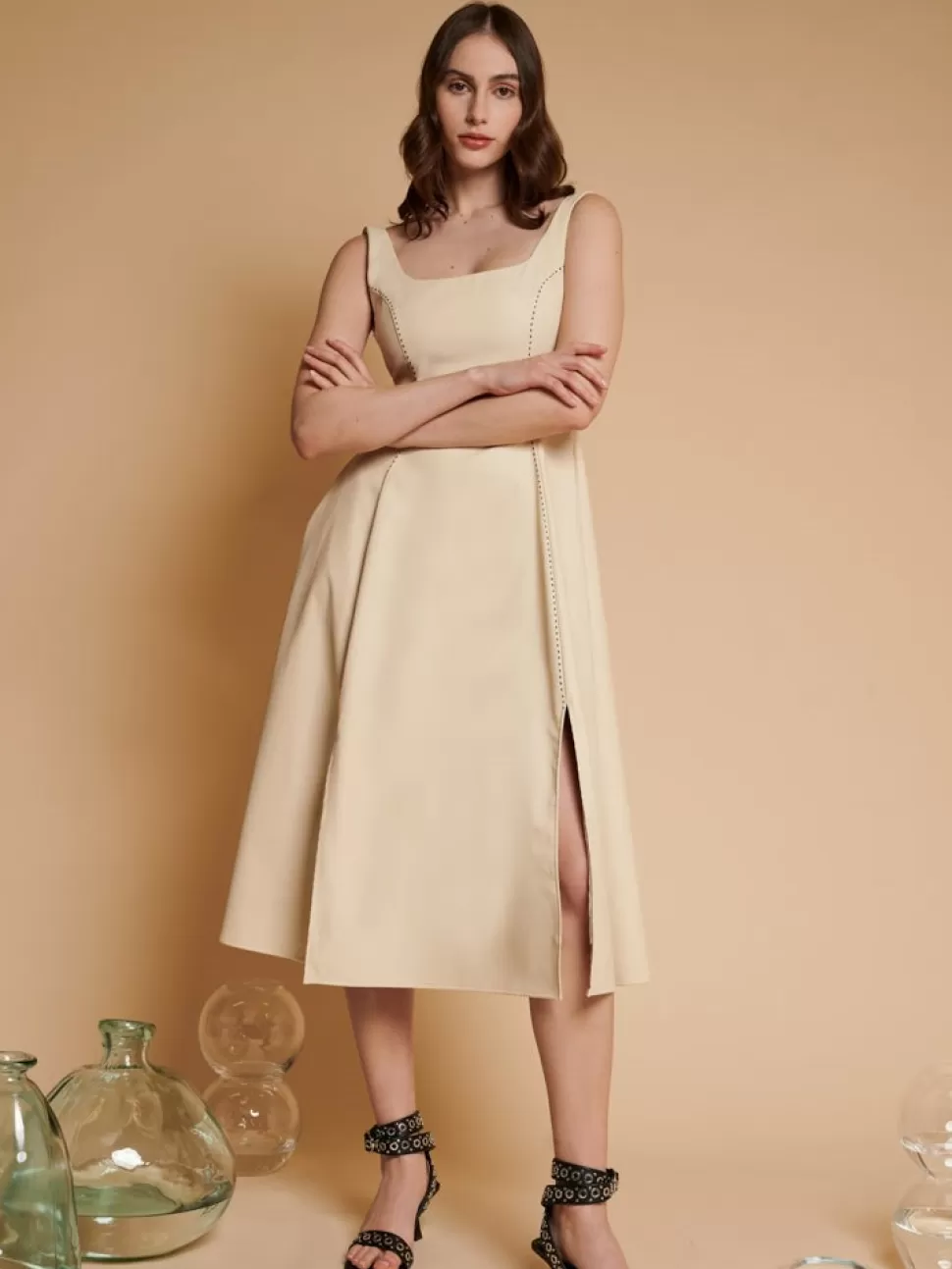 Dresses | Ghospell | Sister Jane Ghospell Moira PU Sleeveless Dress Swan Cream