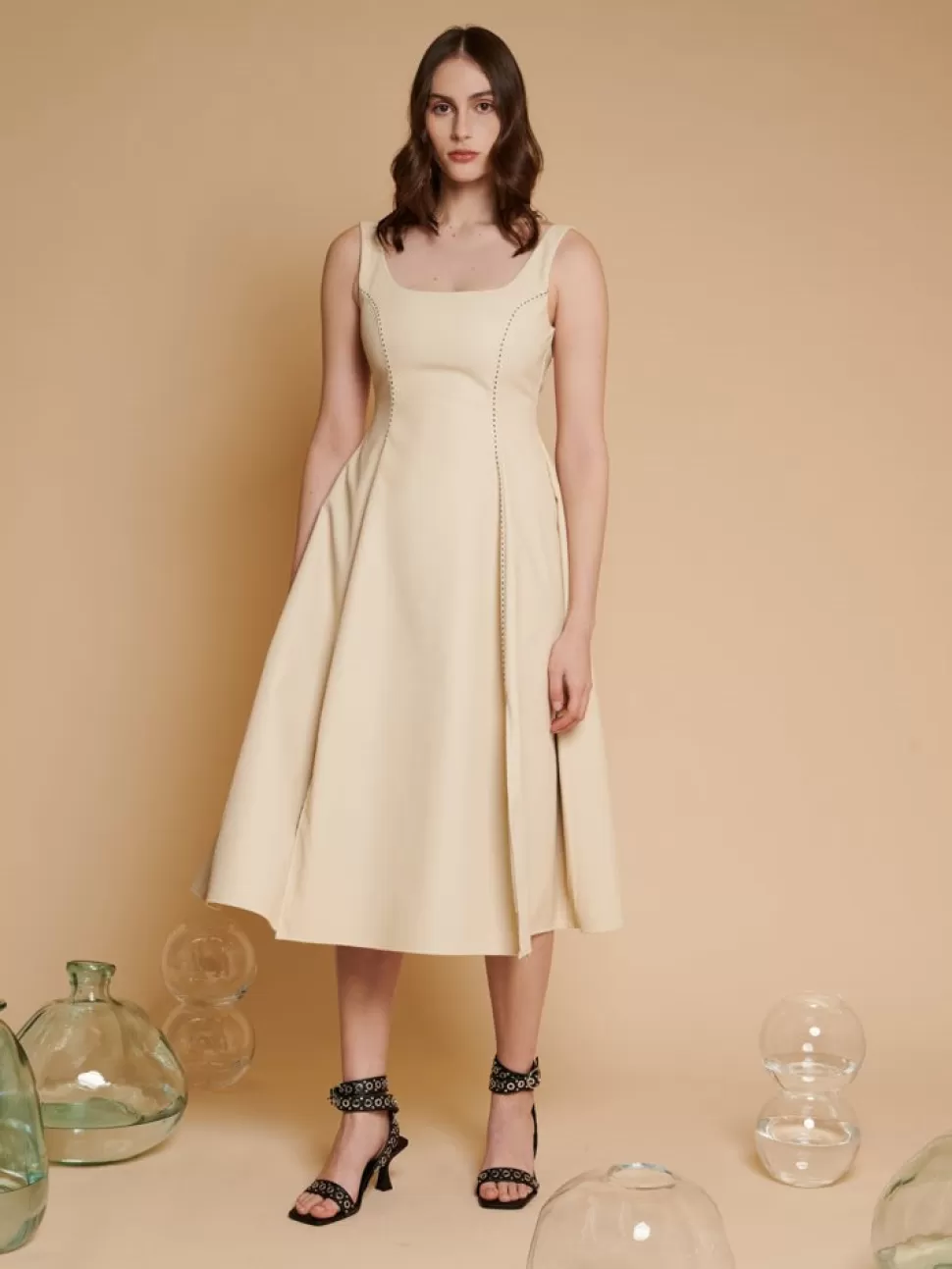 Dresses | Ghospell | Sister Jane Ghospell Moira PU Sleeveless Dress Swan Cream