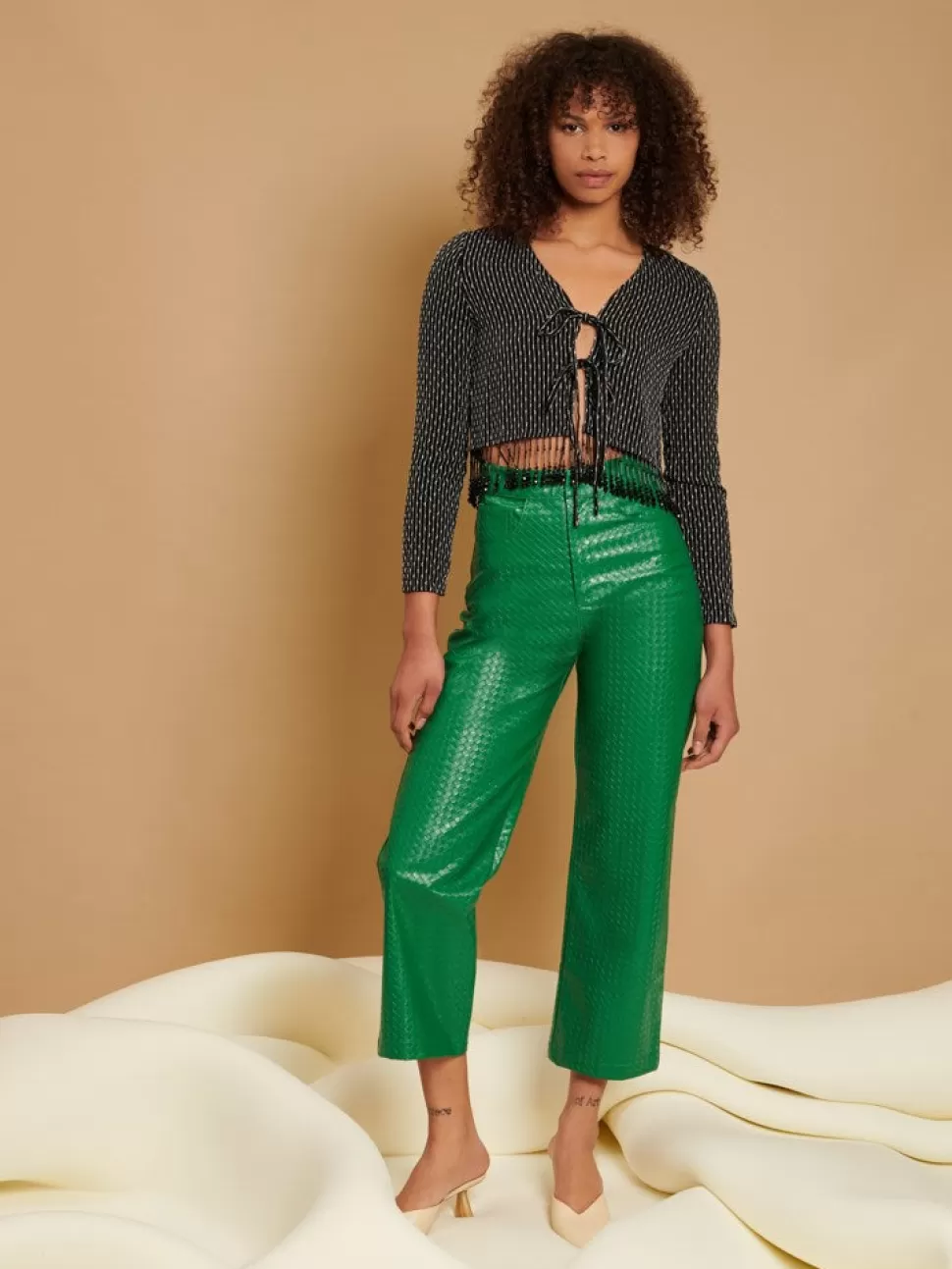 Tops | Ghospell | Sister Jane Ghospell Nadia Bead Tie Top Black/ White