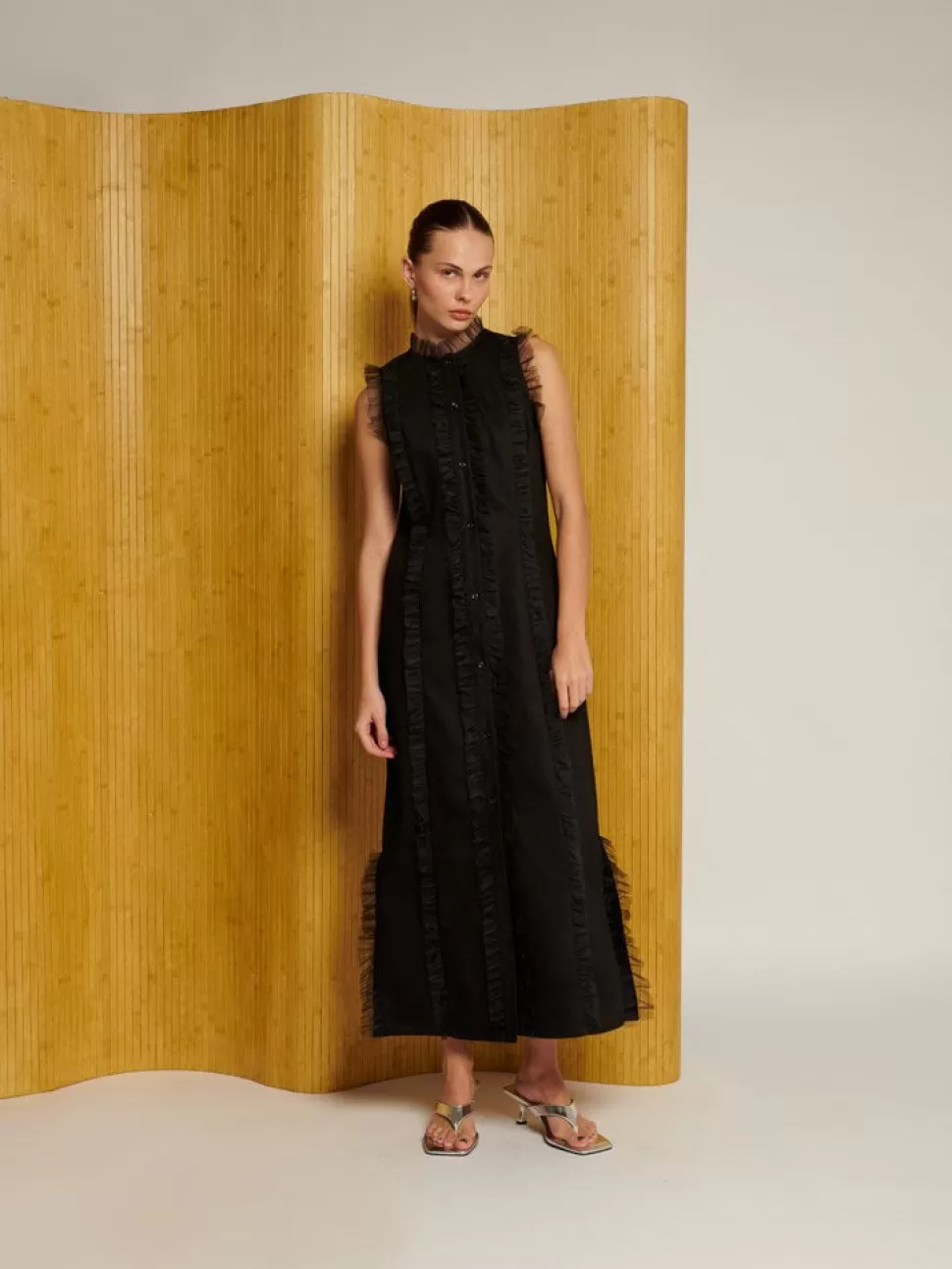 Dresses | Ghospell | Sister Jane Ghospell Nessa Ruffle Midi Dress Coal Black