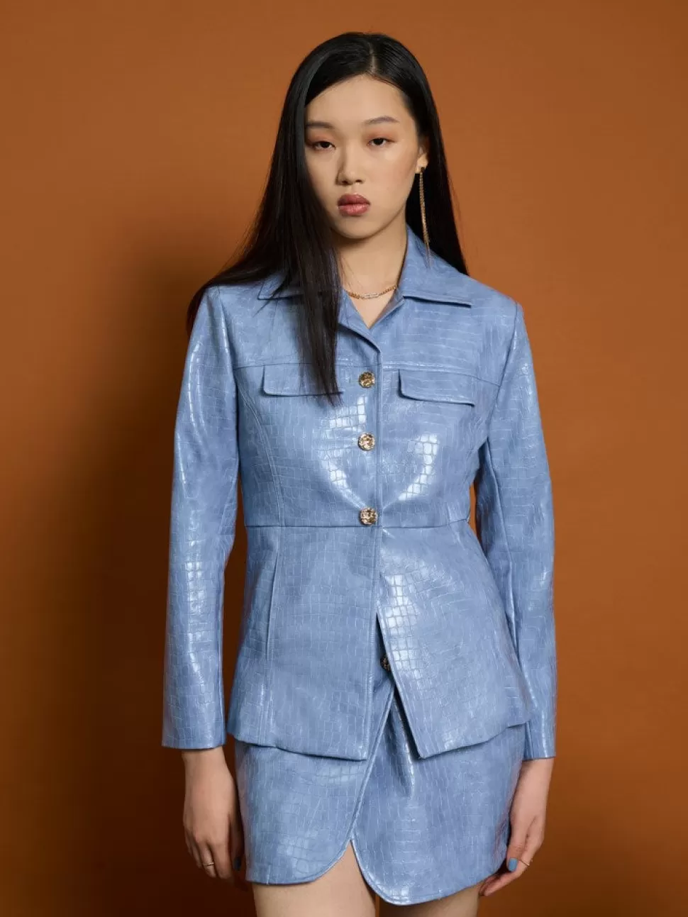 Jackets | Ghospell | Sister Jane Ghospell Nix PU Jacket Stone Blue