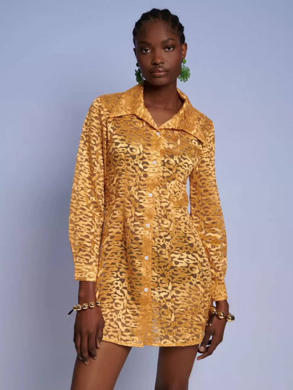 Dresses | Ghospell | Sister Jane Ghospell Oakley Shirt Dress Fire Orange