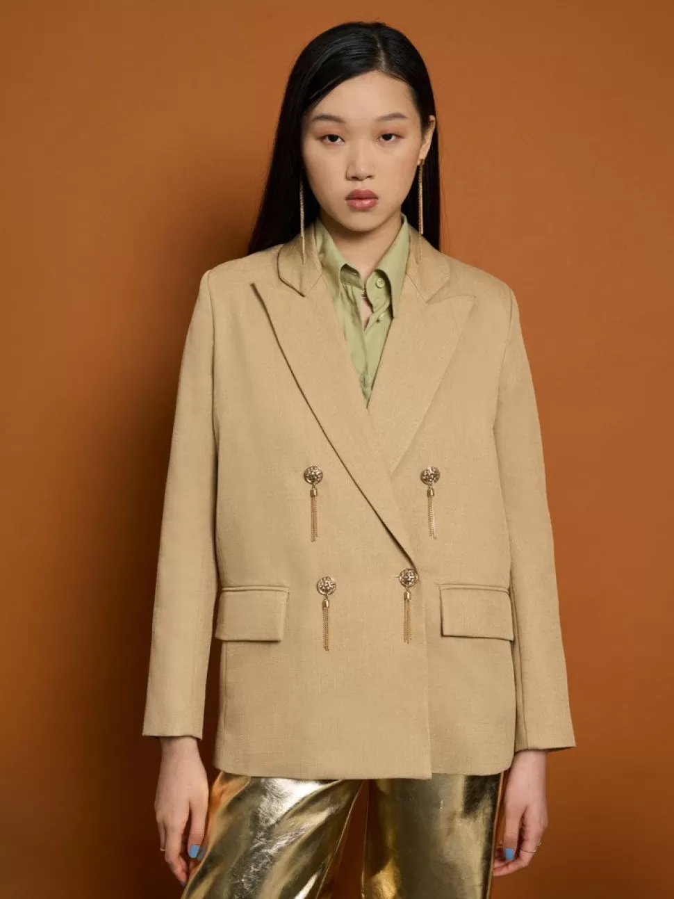 Jackets | Ghospell | Sister Jane Ghospell Parker Tassel Blazer Flaxen Tan