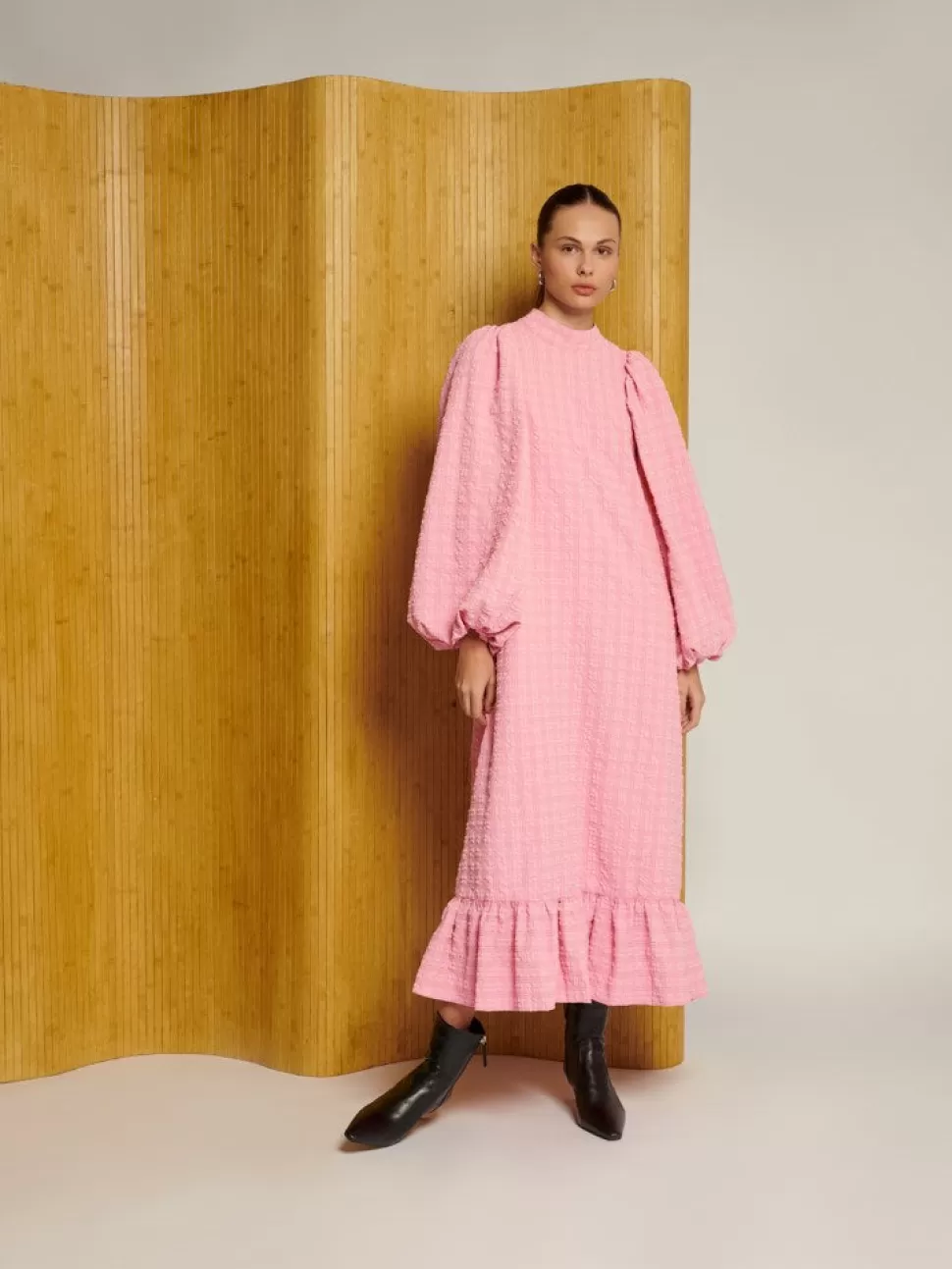 Dresses | Ghospell | Sister Jane Ghospell Paula Seersucker Midi Dress Cerise Pink