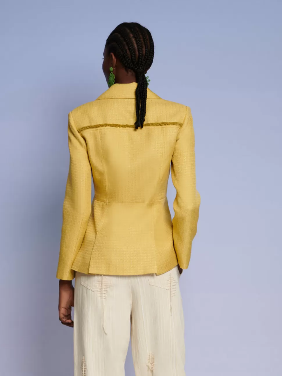 Jackets | Ghospell | Sister Jane Ghospell Priya Fray Fitted Blazer Mustard Yellow
