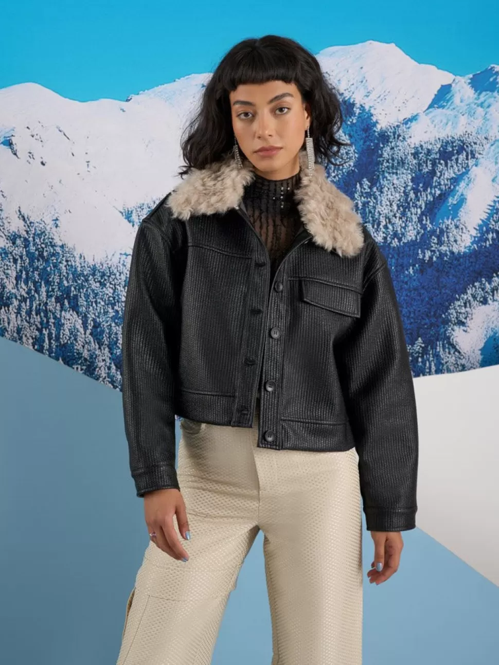 Jackets | Ghospell | Sister Jane Ghospell  Rumi PU Jacket Coal Black