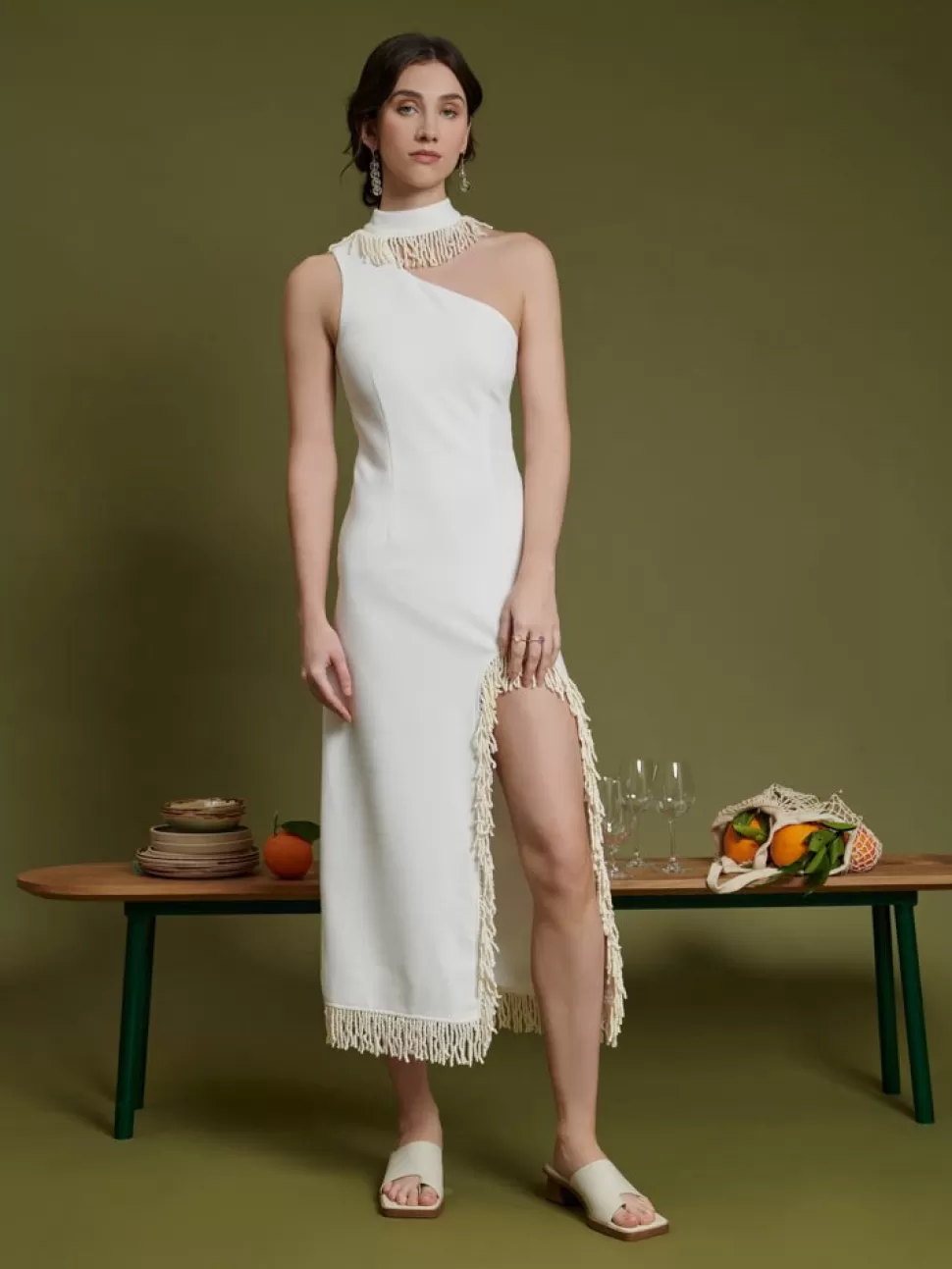 Dresses | Ghospell | Sister Jane Ghospell Simone Fringe Dress Pearled White