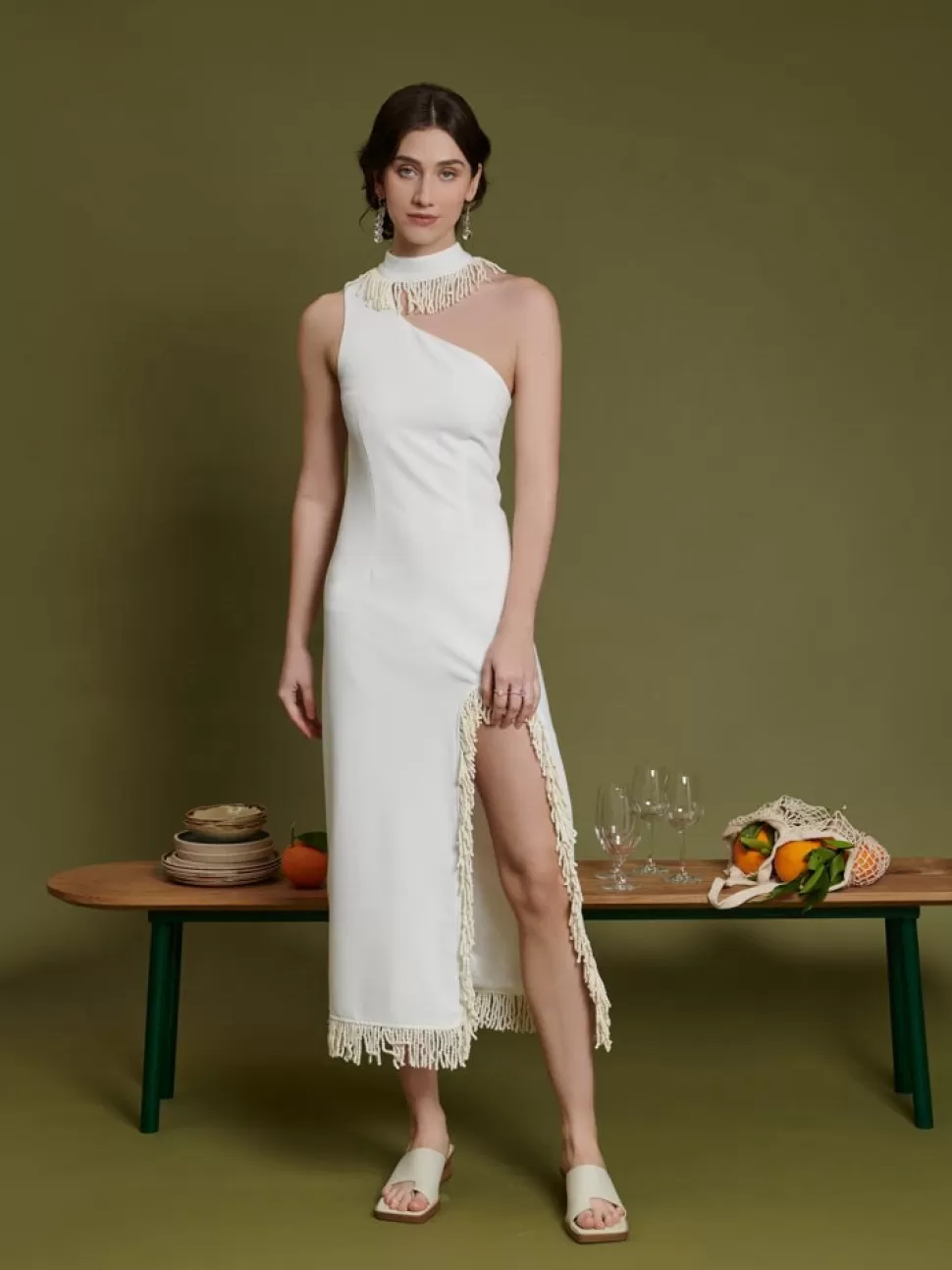 Dresses | Ghospell | Sister Jane Ghospell Simone Fringe Dress Pearled White