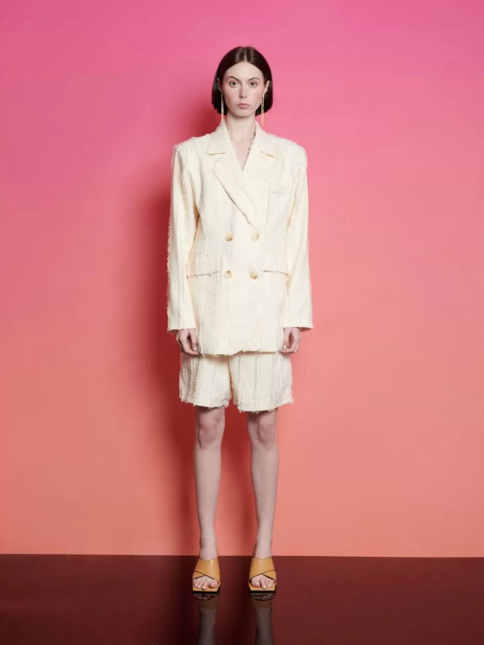 Jackets | Ghospell | Sister Jane Ghospell Soleil Textured Blazer Cloud Cream