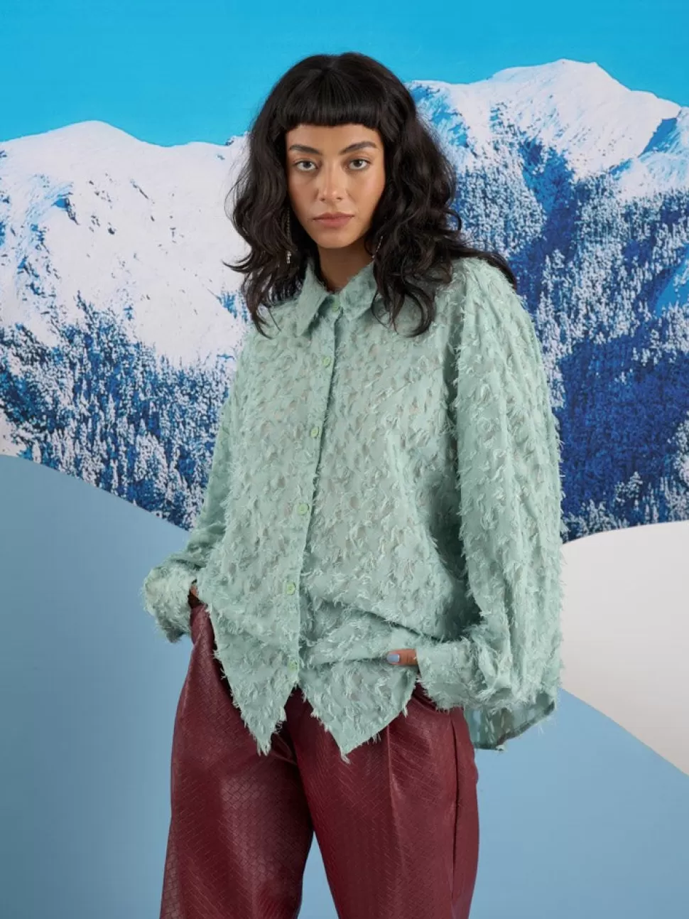 Tops | Ghospell | Sister Jane Ghospell  Sonya Fray Shirt Sea Green