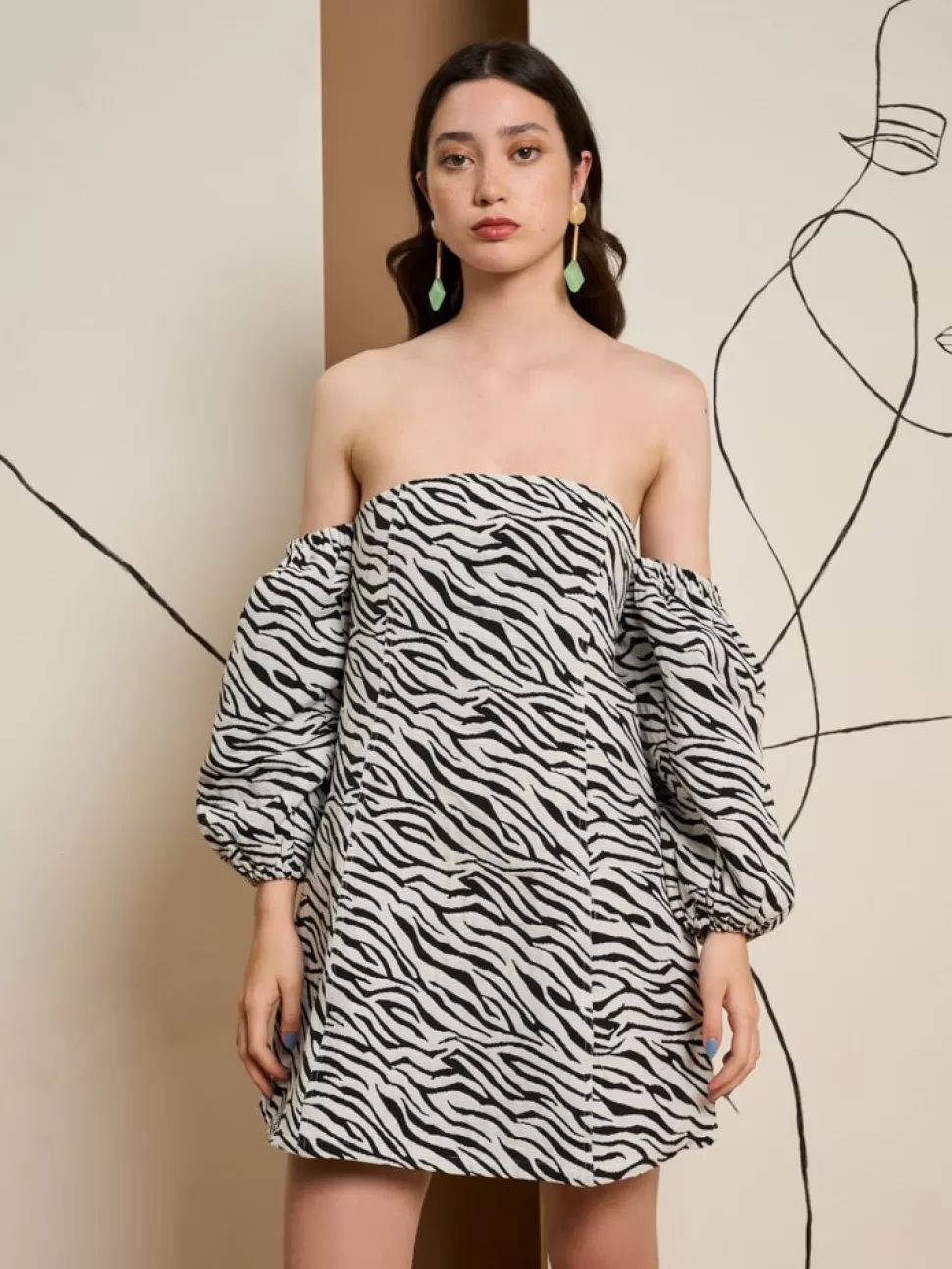 Dresses | Ghospell | Sister Jane Ghospell Stevie Zebra Bandeau Dress Downtown Brown