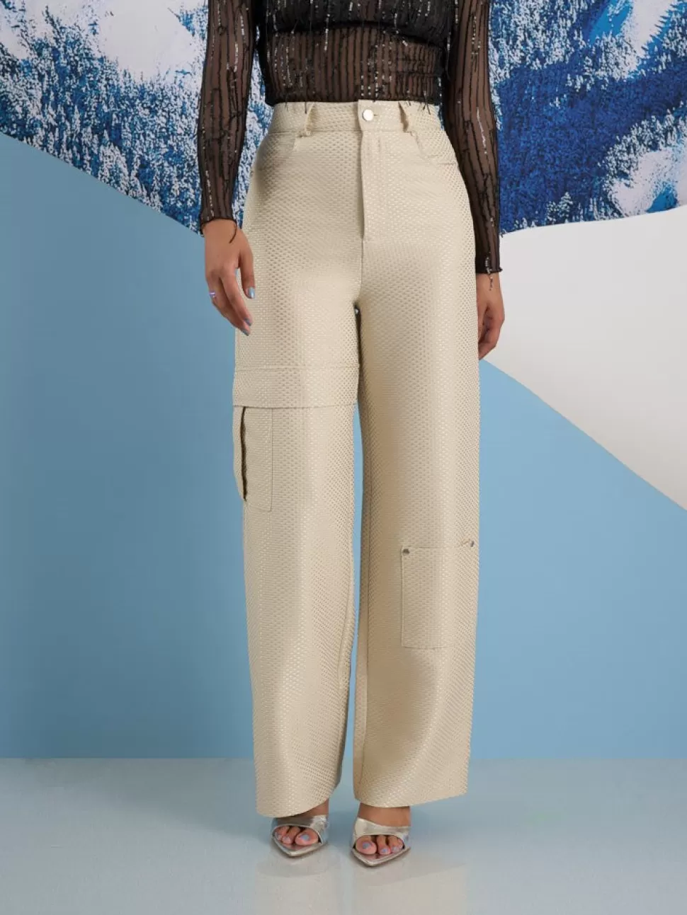 Bottoms | Ghospell | Sister Jane Ghospell  Suki Weave Cargo Trousers Soft Cream