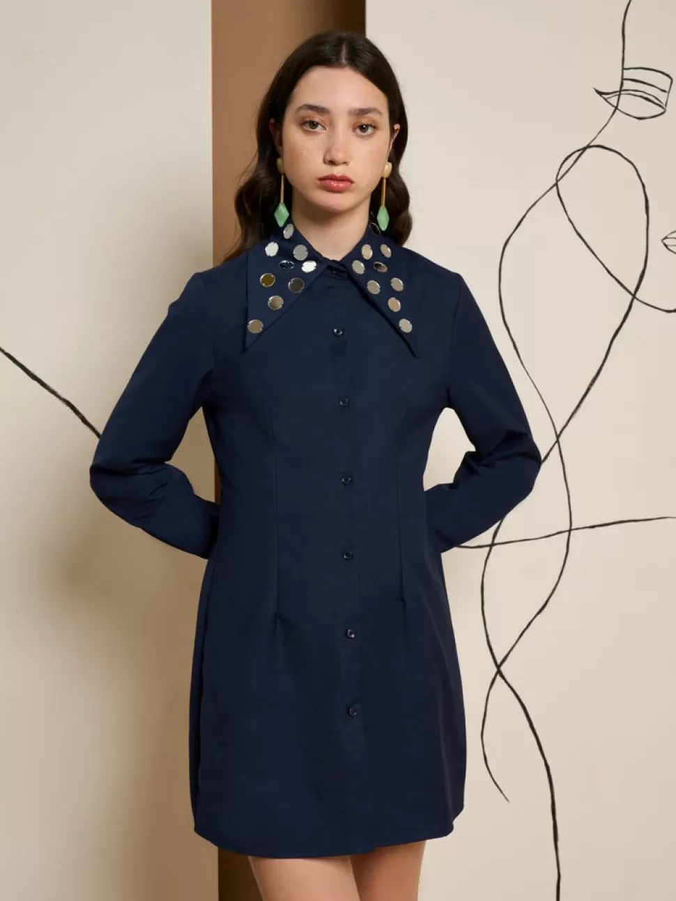 Dresses | Ghospell | Sister Jane Ghospell Tabi Mirror Mini Dress Blue Navy
