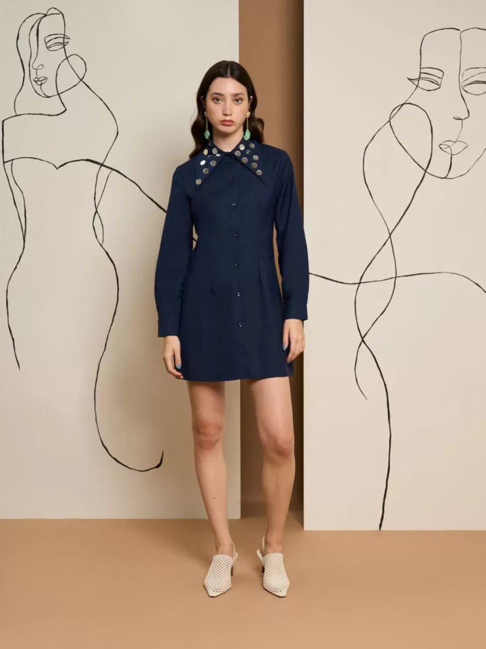 Dresses | Ghospell | Sister Jane Ghospell Tabi Mirror Mini Dress Blue Navy