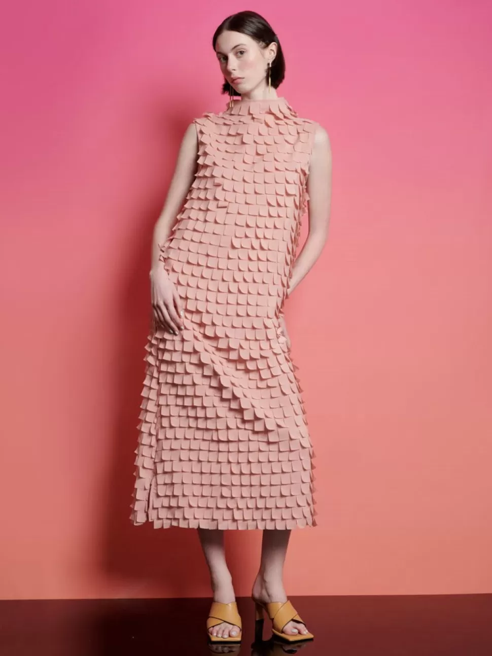 Dresses | Ghospell | Sister Jane Ghospell Taytum Textured Midi Dress Blush Nude
