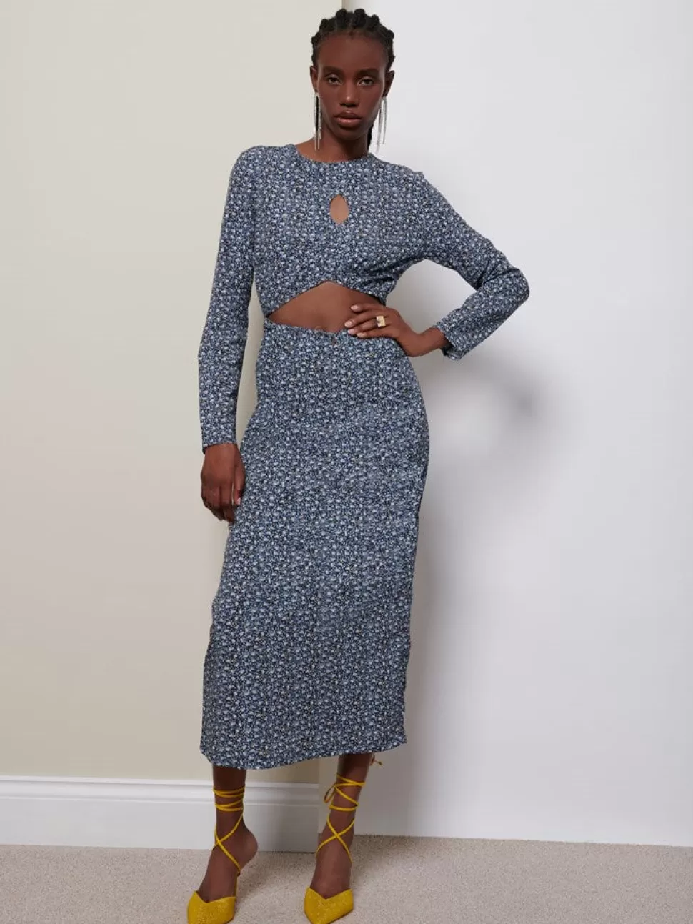 Dresses | Ghospell | Sister Jane Ghospell Uma Floral Midi Dress Charcoal