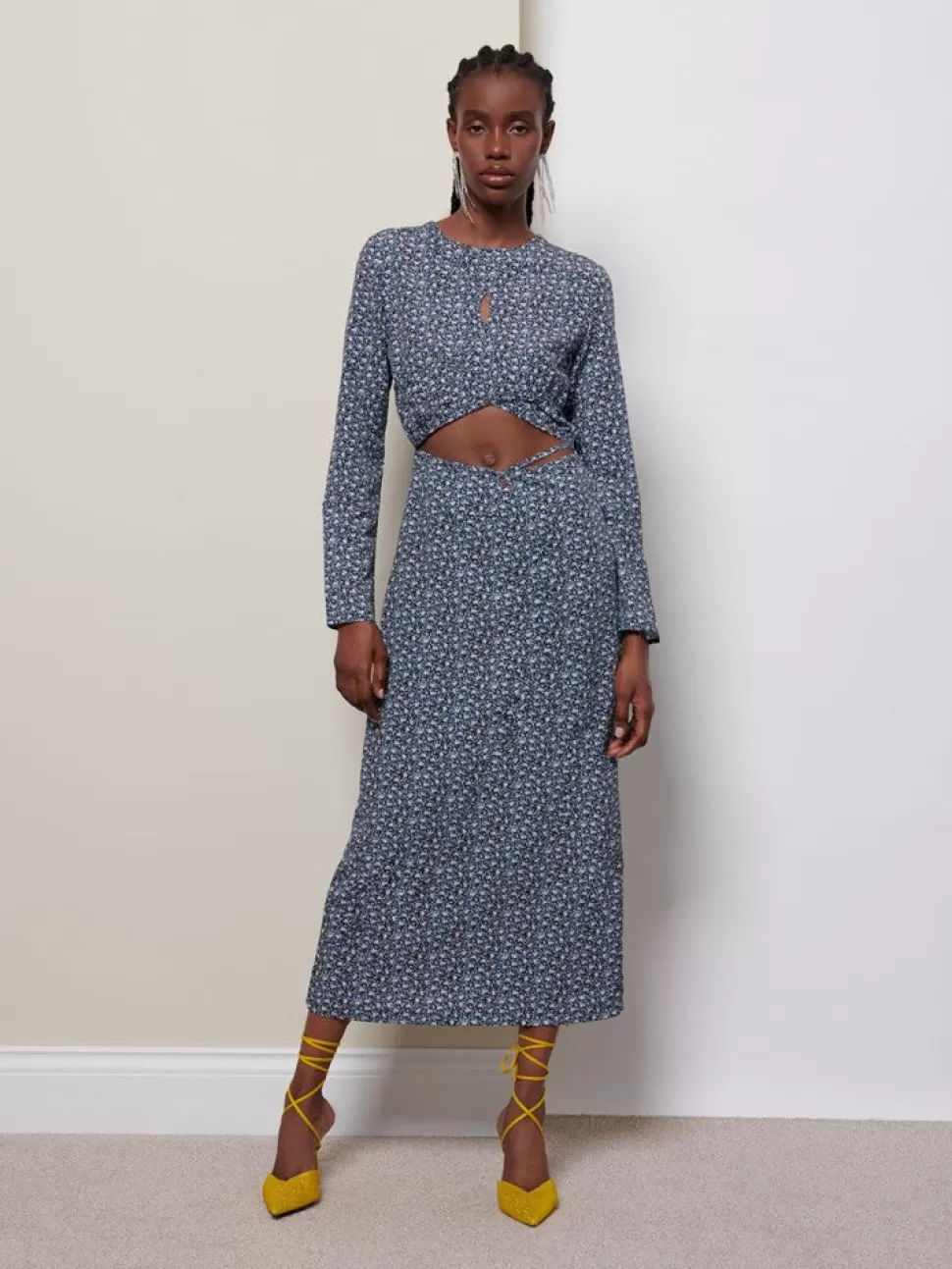 Dresses | Ghospell | Sister Jane Ghospell Uma Floral Midi Dress Charcoal