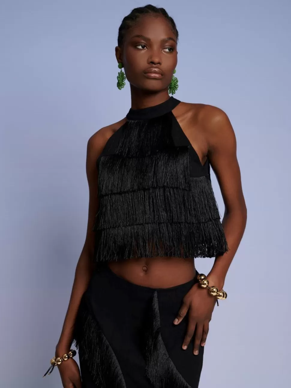 Tops | Ghospell | Sister Jane Ghospell Winnie Fringe Top Coal Black