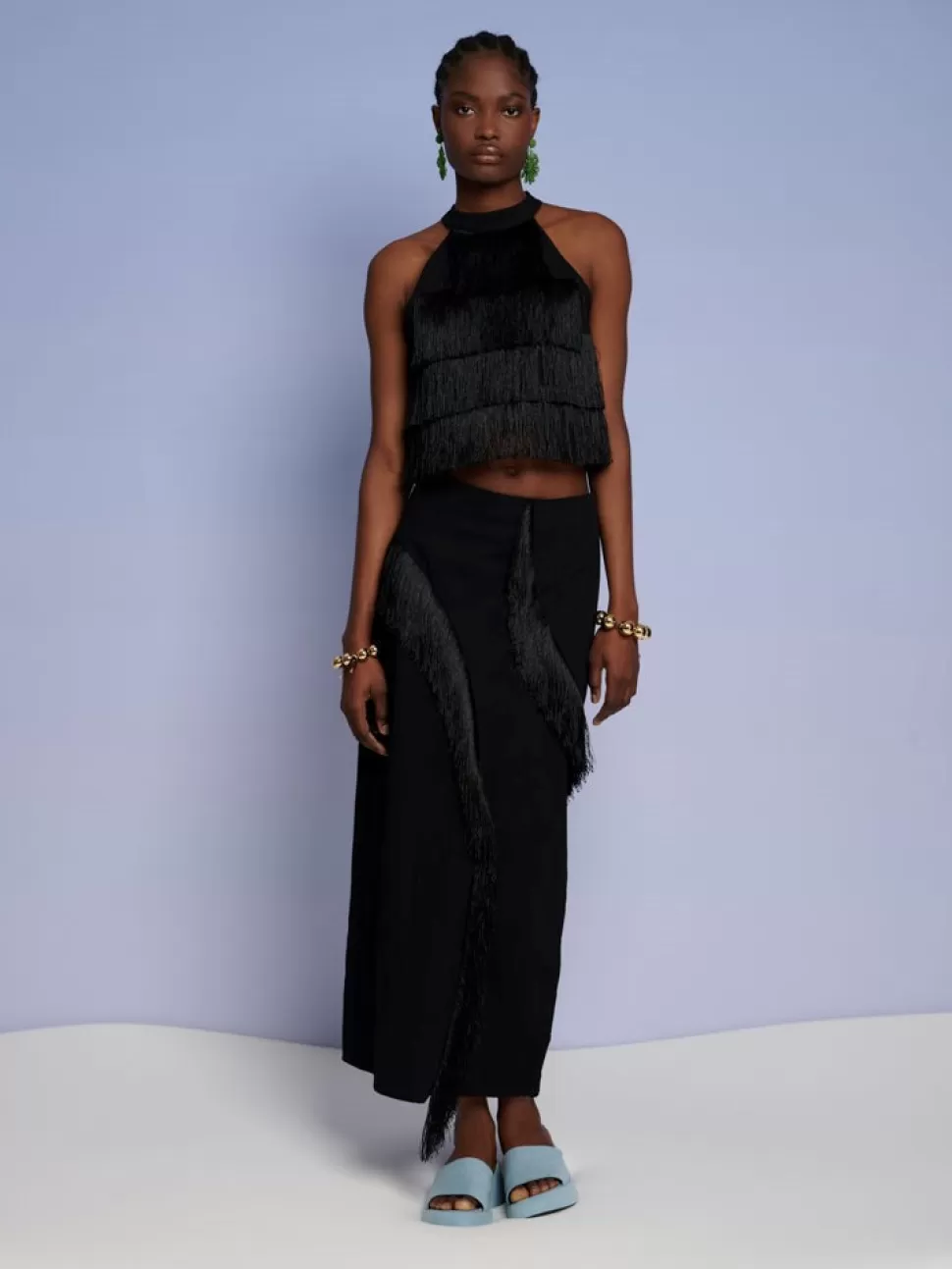 Tops | Ghospell | Sister Jane Ghospell Winnie Fringe Top Coal Black