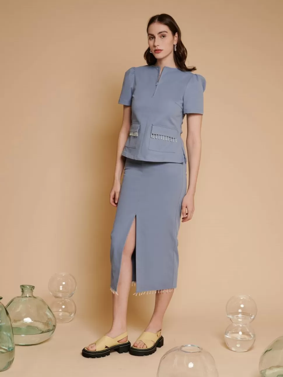 Tops | Ghospell | Sister Jane Ghospell Wren Embellished Top Aegean Blue