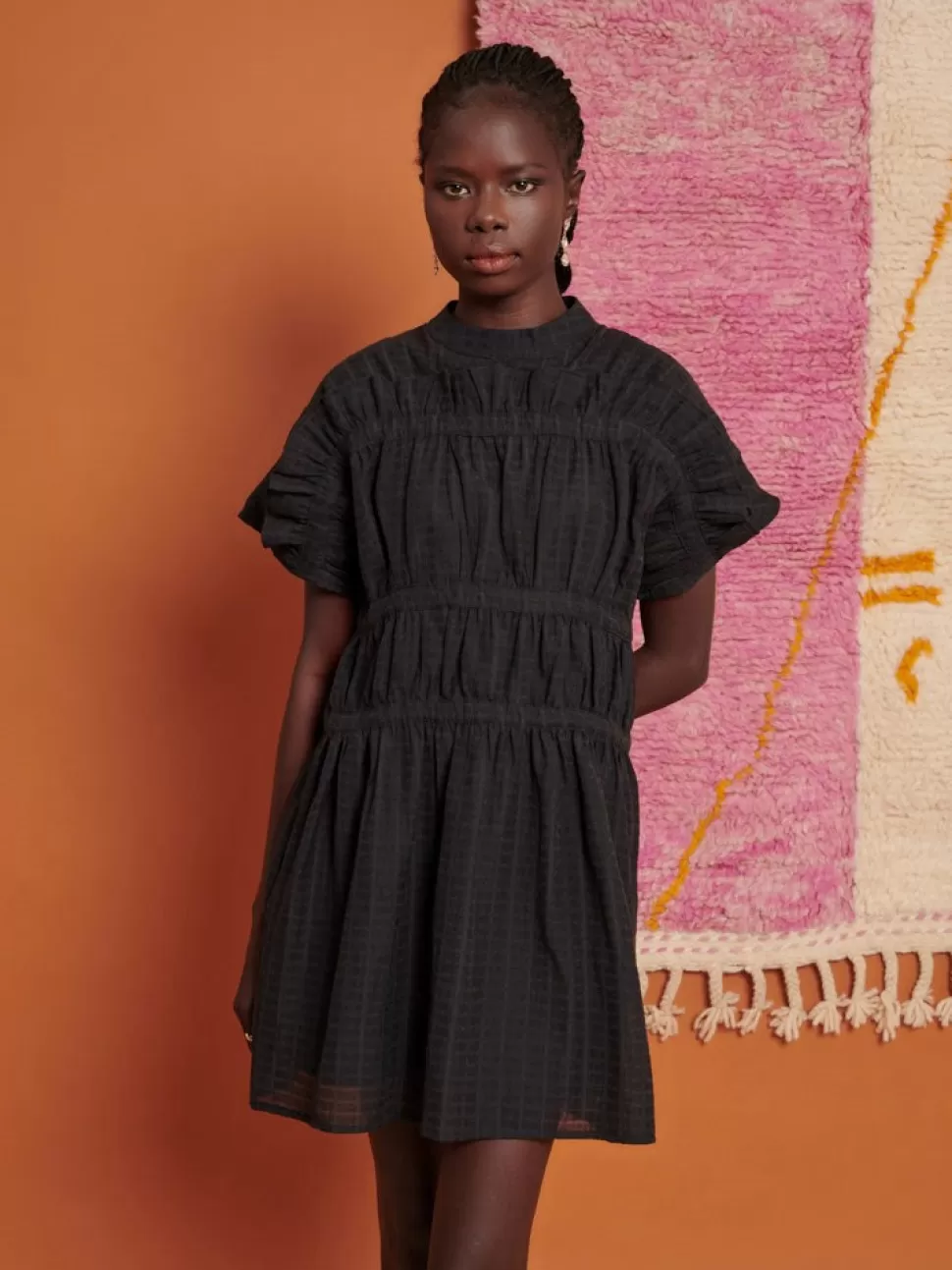 Dresses | Ghospell | Sister Jane Ghospell Yasmin Ruched Mini Dress Coal Black
