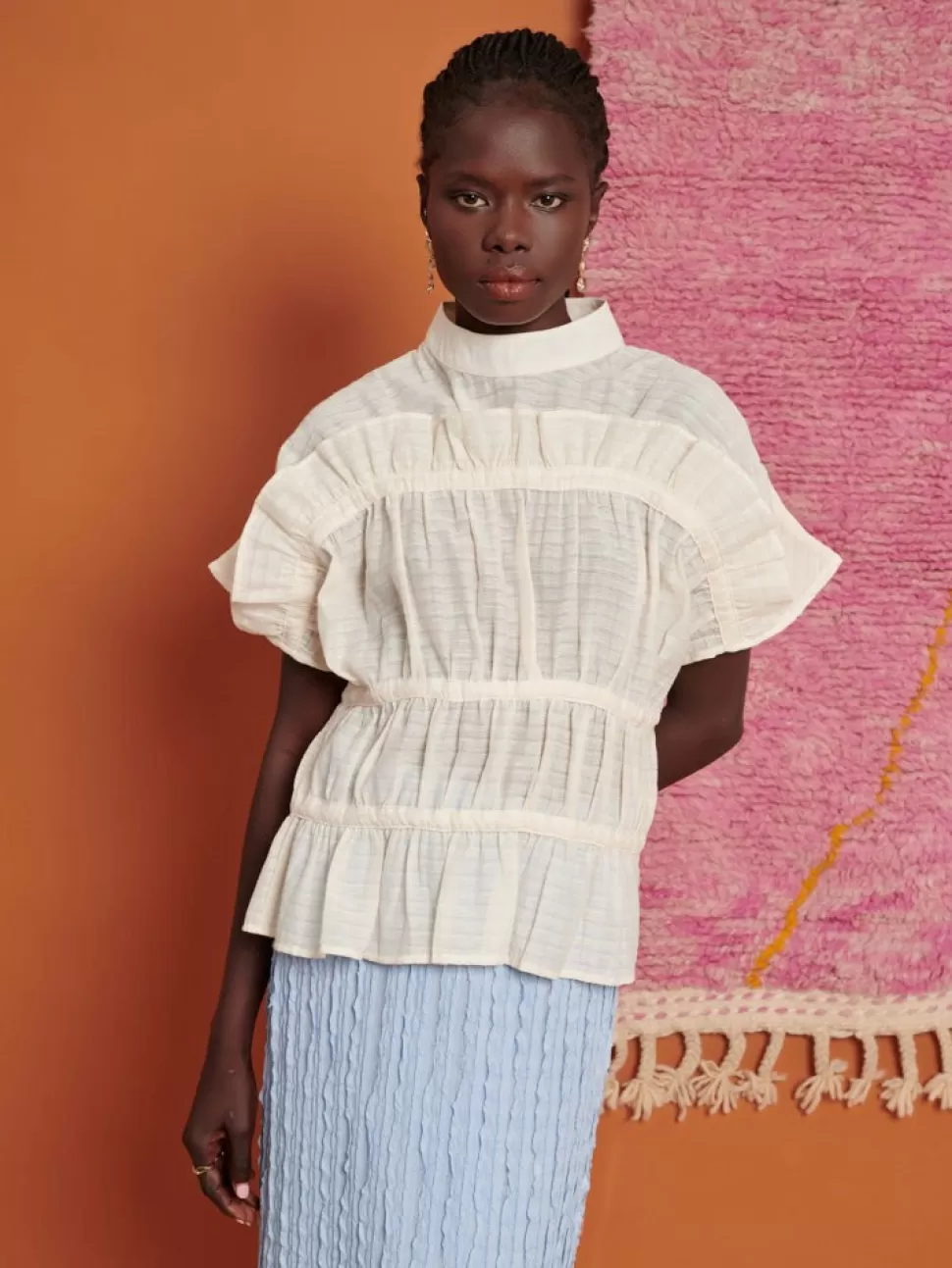 Tops | Ghospell | Sister Jane Ghospell Yasmin Ruched Top Ivory Cream