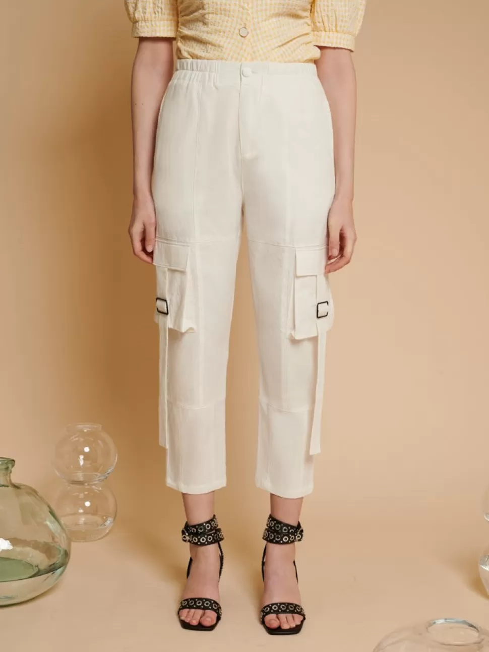 Bottoms | Ghospell | Sister Jane Ghospell Zoe Cargo Trousers White