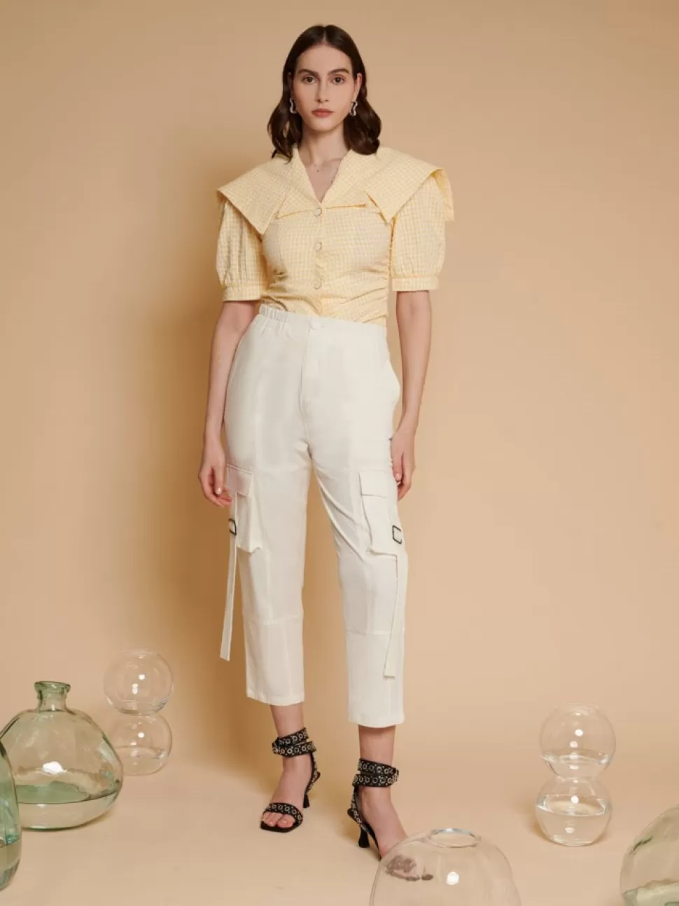Bottoms | Ghospell | Sister Jane Ghospell Zoe Cargo Trousers White