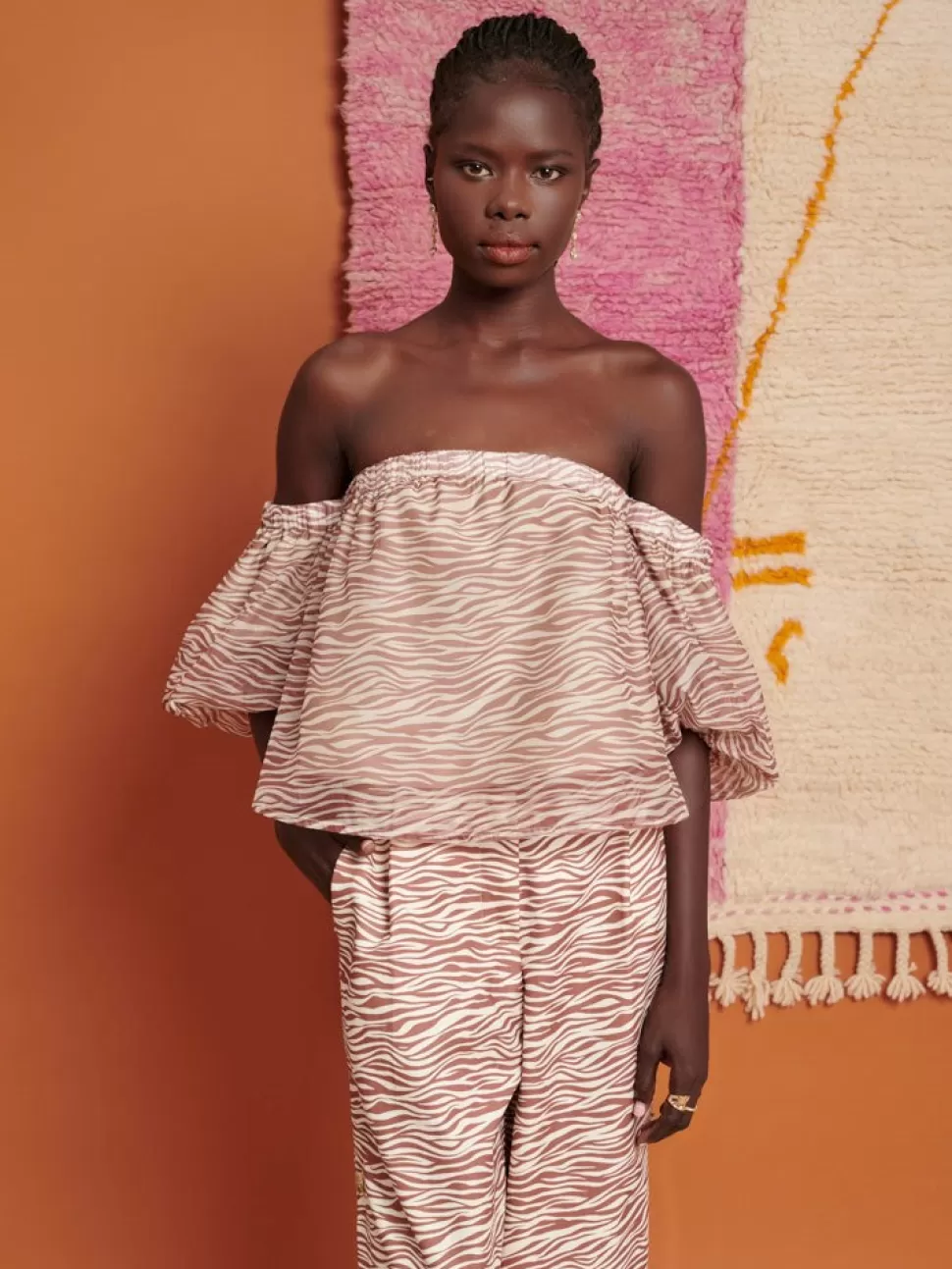 Tops | Ghospell | Sister Jane Ghospell Zoya Zebra Bandeau Top Tan Brown