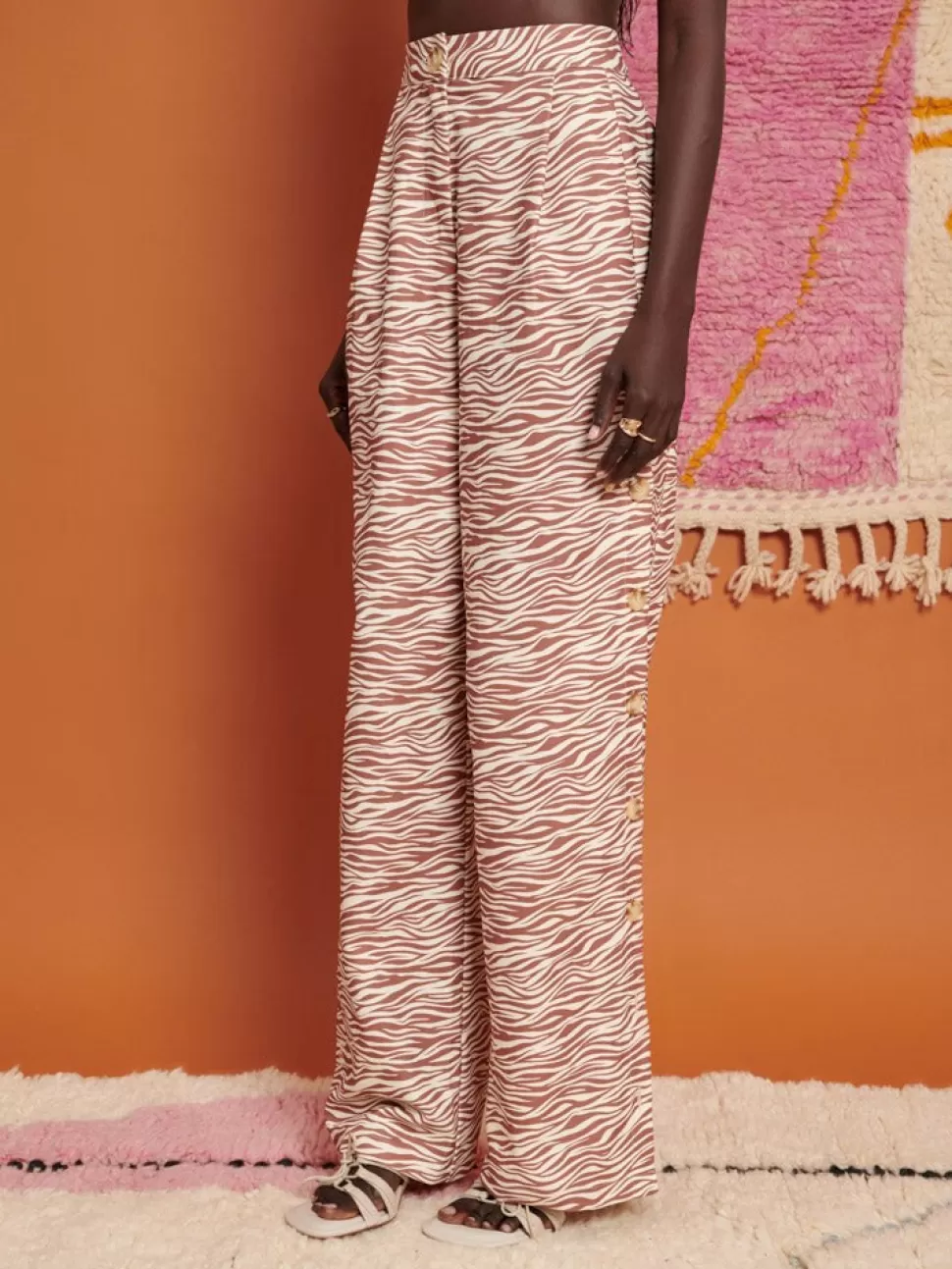 Bottoms | Ghospell | Sister Jane Ghospell Zoya Zebra Trousers Tan Brown
