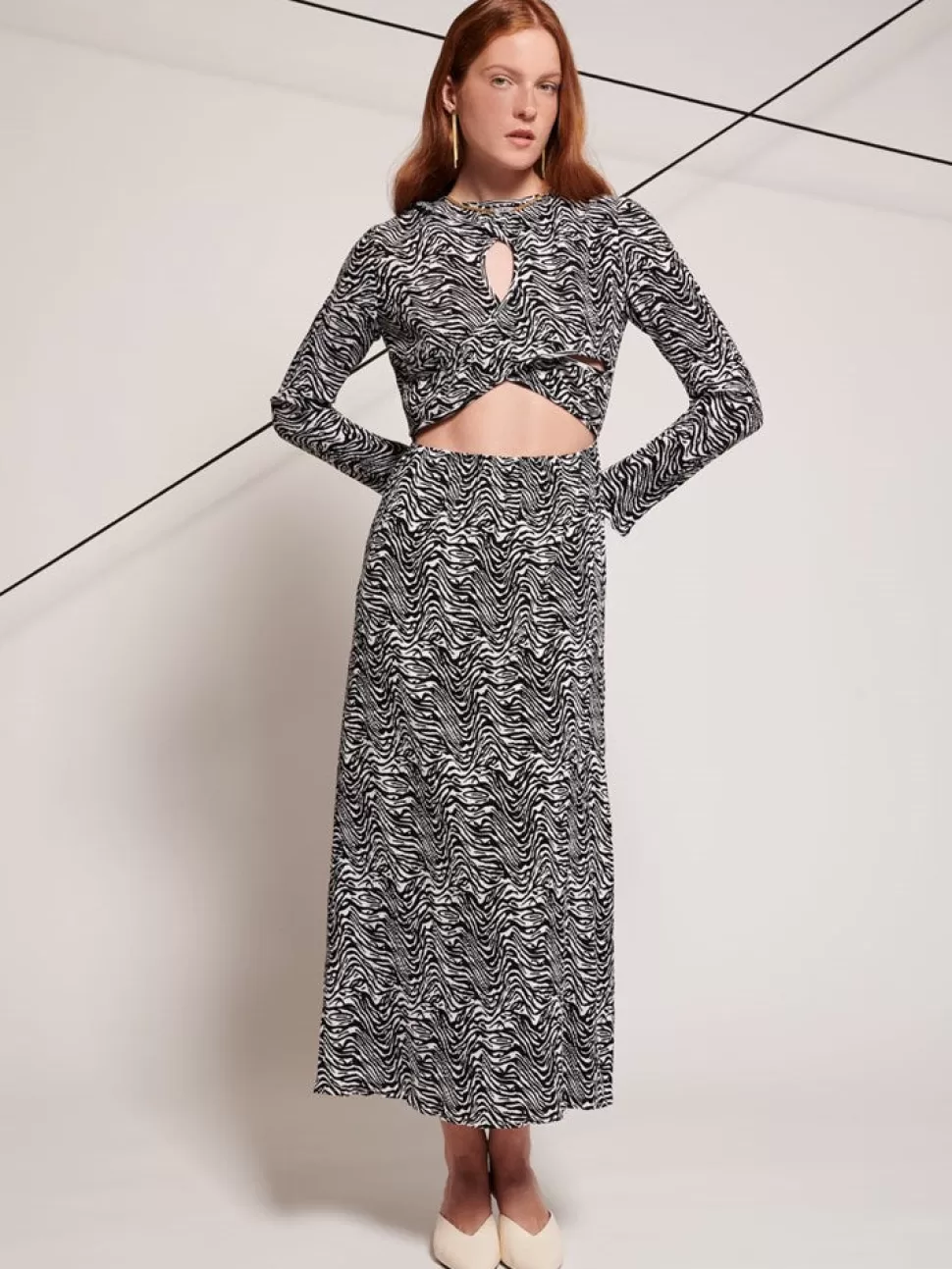 Dresses | Ghospell | Sister Jane Ghospell Zuri Printed Cut Out Dress Black and White