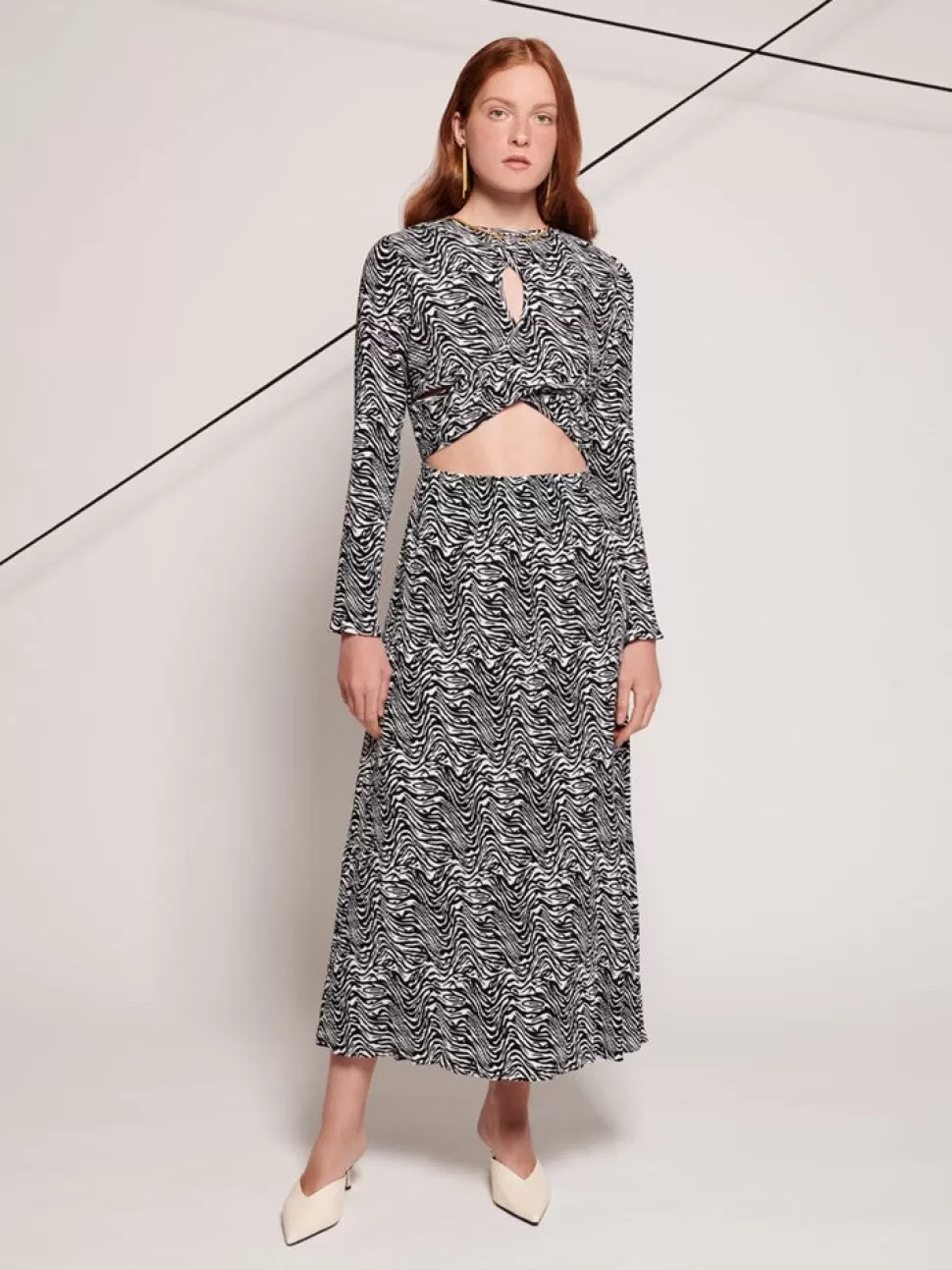 Dresses | Ghospell | Sister Jane Ghospell Zuri Printed Cut Out Dress Black and White